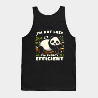 I'm Not Lazy I'm Energy Efficient Funny Bear vintage Tank Top